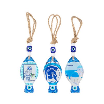 ΚΡΕΜΑΣΤΑ ΨΑΡΑΚΙΑ ΜΕ ΜΑΤΑΚΙΑ 3 ΣΧΕΔΙΩΝ ''GREECE'' 24cm