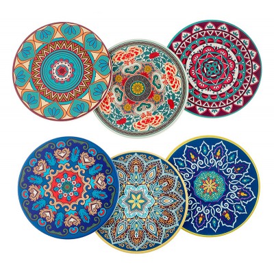 ΣΟΥΒΕΡ ΚΕΡΑΜΙΚΟ MANDALA ΠΟΛΥΧΡΩΜΟ 6 ΣΧΕΔΙΩΝ ΜΕ ΦΕΛΛΟ Φ10cm