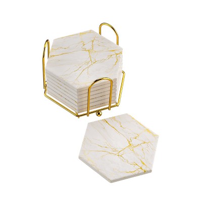 ΣΟΥΒΕΡ ΚΕΡΑΜΙΚΑ ΜΕ ΕΦΕ ΜΑΡΜΑΡΟΥ ΣΕΤ 8 ΤΕΜΑΧΙΩΝ ΜΕ ΧΡΥΣΗ ΒΑΣΗ 11x9.5cm