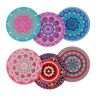 ΣΟΥΒΕΡ ΚΕΡΑΜΙΚΟ MANDALA ΠΟΛΥΧΡΩΜΟ 6 ΣΧΕΔΙΩΝ ΜΕ ΦΕΛΛΟ Φ10cm