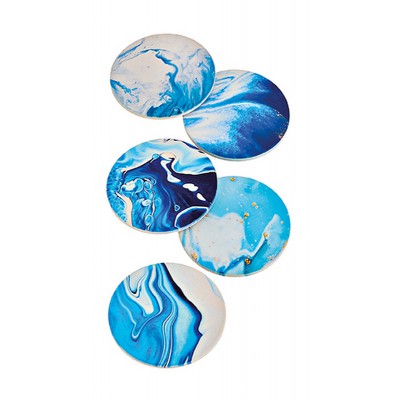 ΣΕΤ ΣΟΥΒΕΡ 5 ΤΕΜΑΧΙΩΝ ΚΕΡΑΜΙΚΟ ΕΦΕ ΜΠΛΕ ΜΑΡΜΑΡΟΥ ΜΕ ΧΡΥΣΗ ΒΑΣΗ Φ10.3cm