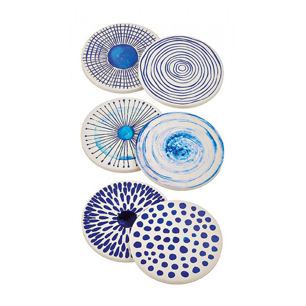 ΣΟΥΒΕΡ ΚΕΡΑΜΙΚΟ ΛΕΥΚΟ-ΜΠΛΕ 6 ΣΧΕΔΙΩΝ Φ10.3cm 