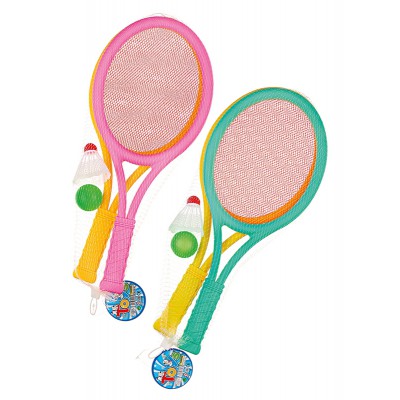 ΣΕΤ ΡΑΚΕΤΕΣ ΜΠΑΝΤΜΙΝΤΟΝ ΧΡΩΜΑΤΙΣΤΕΣ ΜΕ ΜΠΑΛΑΚΙΑ 20x46cm