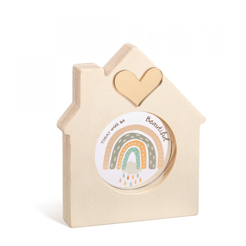 Ξύλινο Διακοσμητικό Σπιτάκι με Plexi 