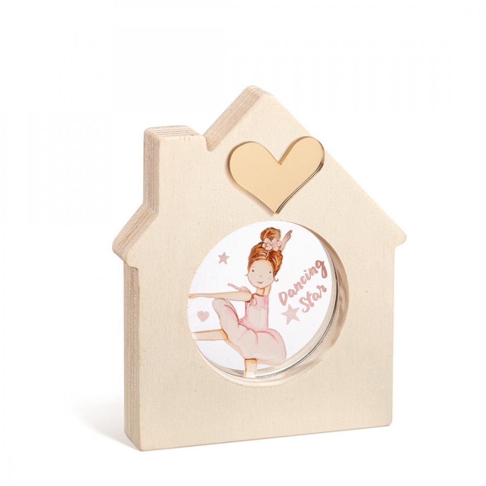 Ξύλινο Διακοσμητικό Σπιτάκι με Plexi 