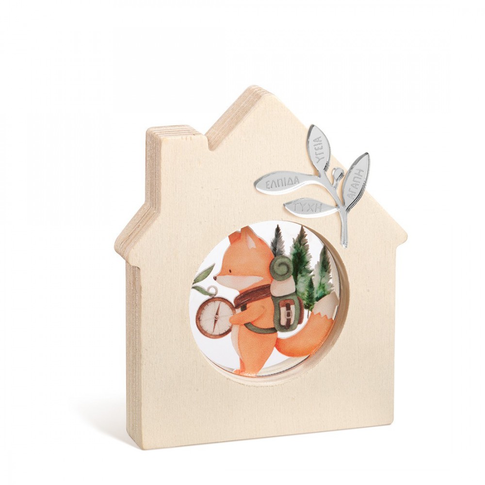 Ξύλινο Διακοσμητικό Σπιτάκι με Plexi 