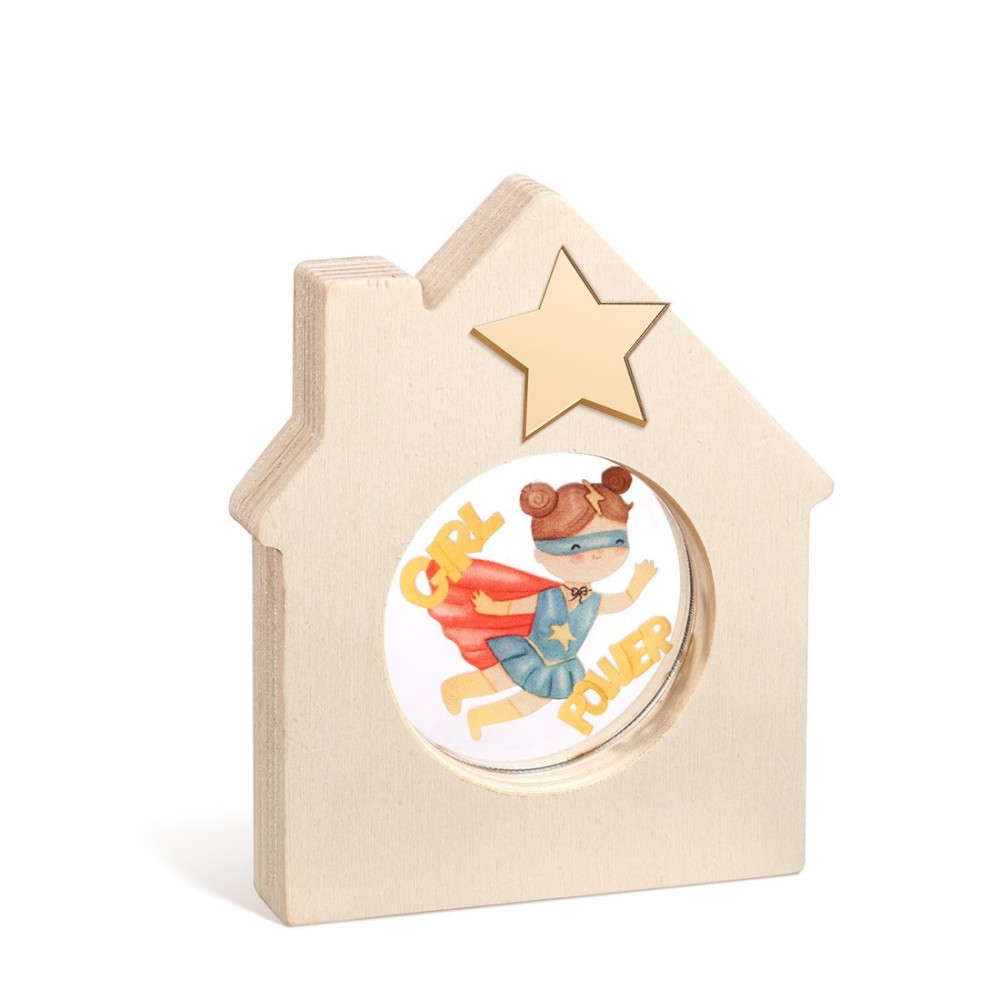 Ξύλινο Διακοσμητικό Σπιτάκι με Plexi 