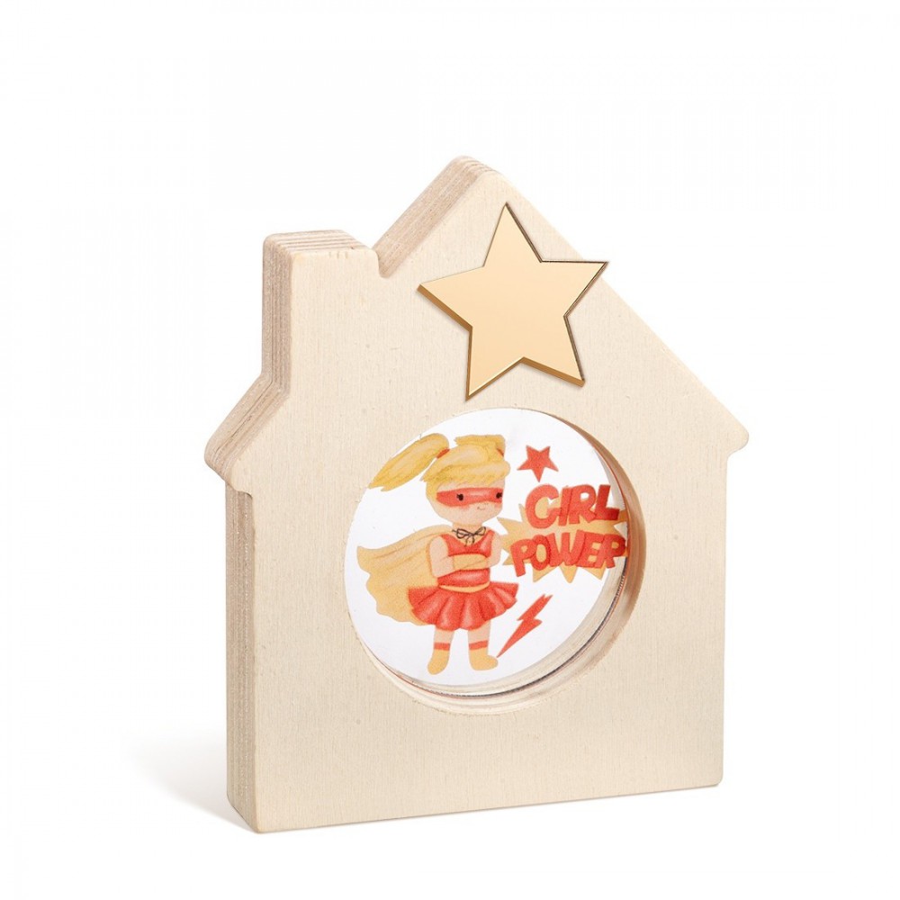 Ξύλινο Διακοσμητικό Σπιτάκι με Plexi 