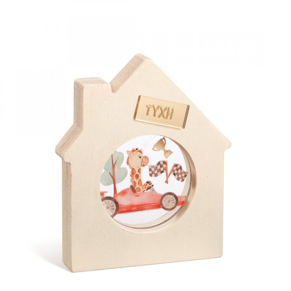 Ξύλινο Διακοσμητικό Σπιτάκι με Plexi 