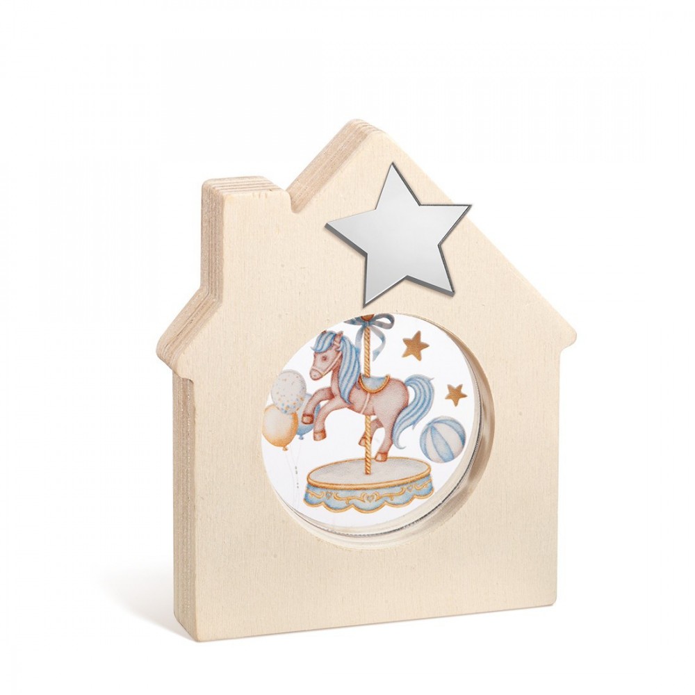 Ξύλινο Διακοσμητικό Σπιτάκι με Plexi 