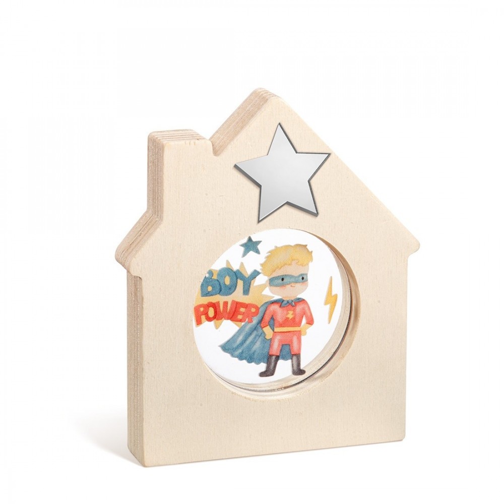 Ξύλινο Διακοσμητικό Σπιτάκι με Plexi 