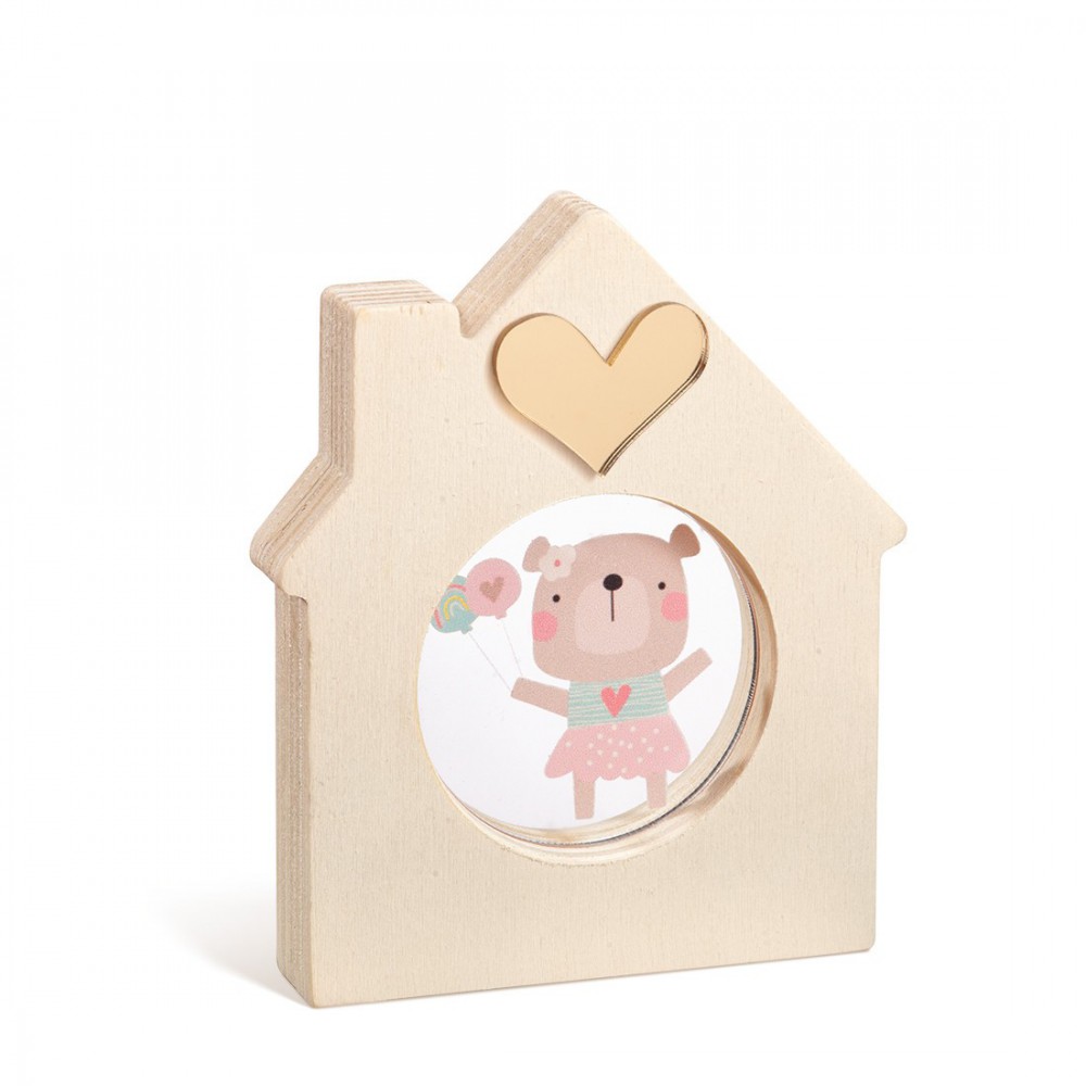 Ξύλινο Διακοσμητικό Σπιτάκι με Plexi 