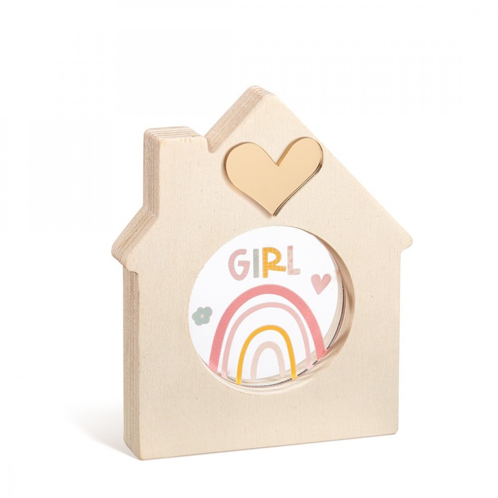 Ξύλινο Διακοσμητικό Σπιτάκι με Plexi 