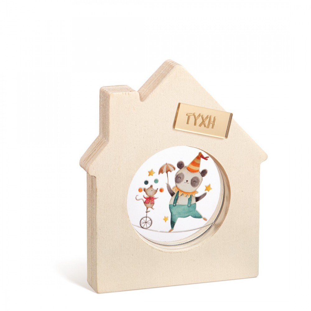 Ξύλινο Διακοσμητικό Σπιτάκι με Plexi 