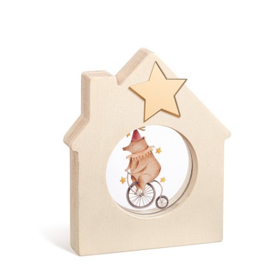 Ξύλινο Διακοσμητικό Σπιτάκι με Plexi