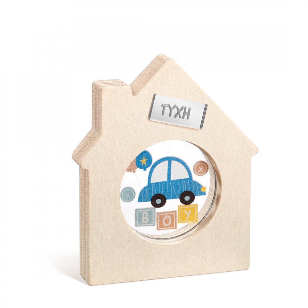 Ξύλινο Διακοσμητικό Σπιτάκι με Plexi 