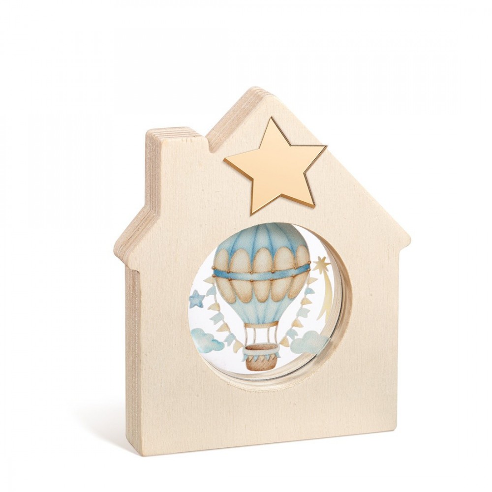 Ξύλινο Διακοσμητικό Σπιτάκι με Plexi 