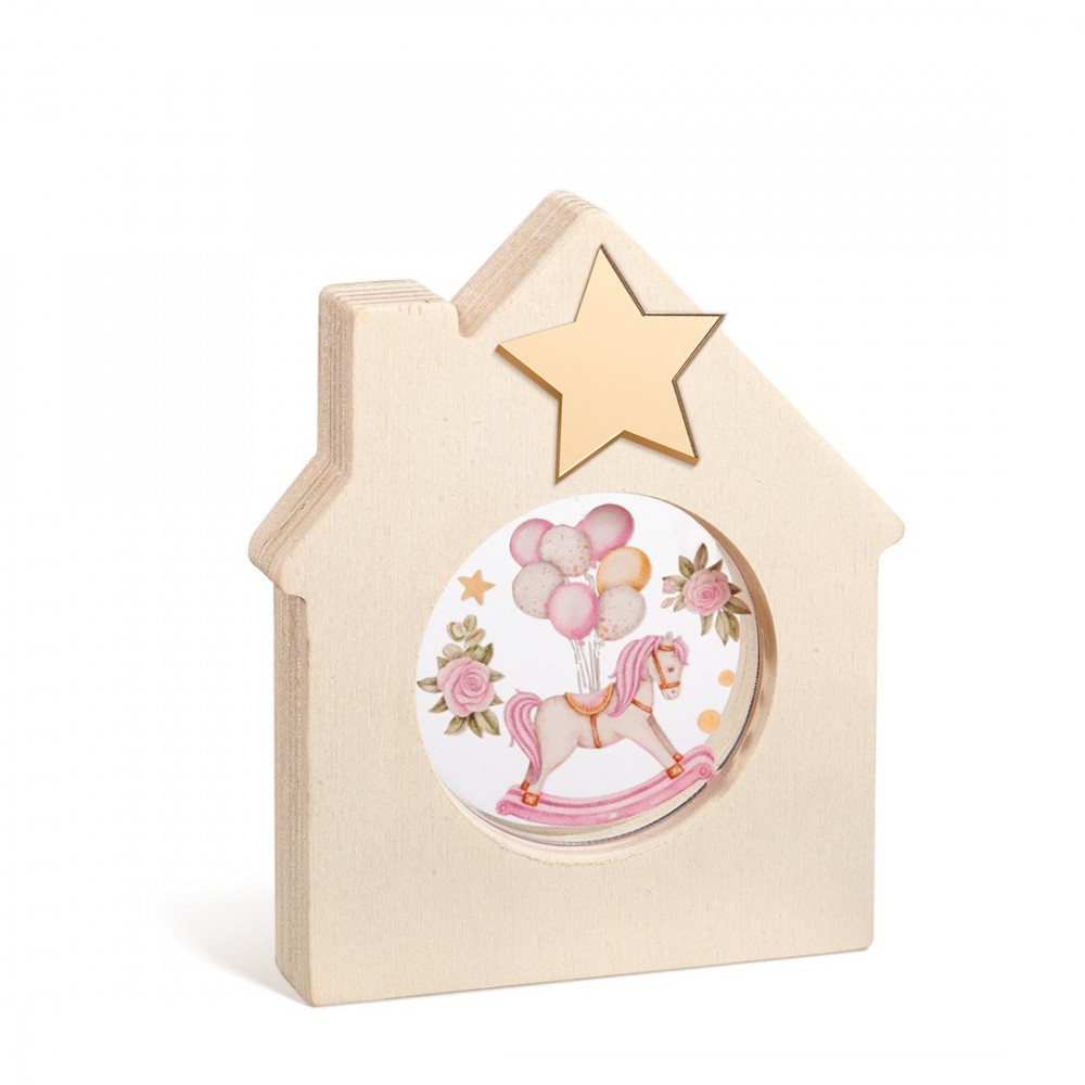 Ξύλινο Διακοσμητικό Σπιτάκι με Plexi 