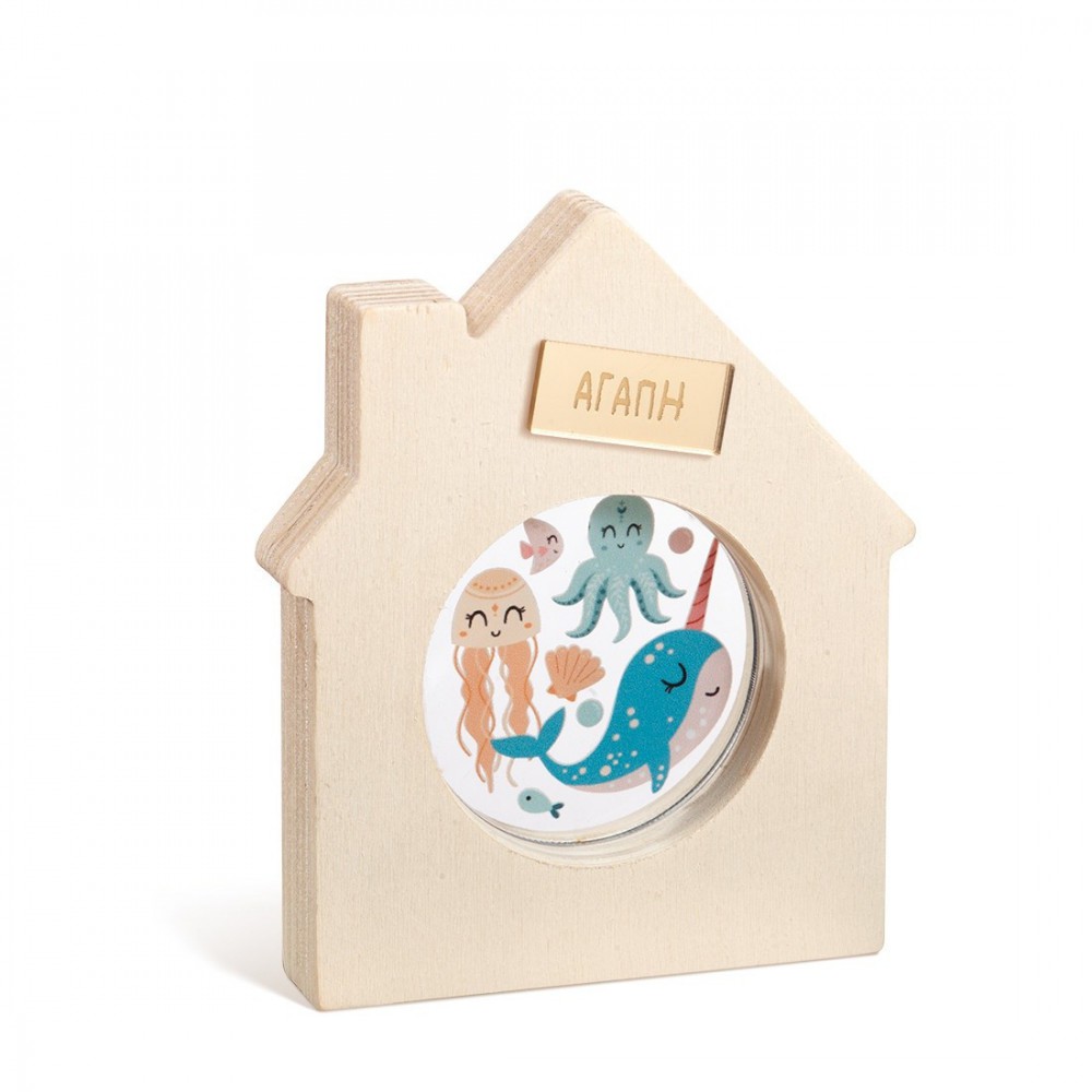 Ξύλινο Διακοσμητικό Σπιτάκι με Plexi 