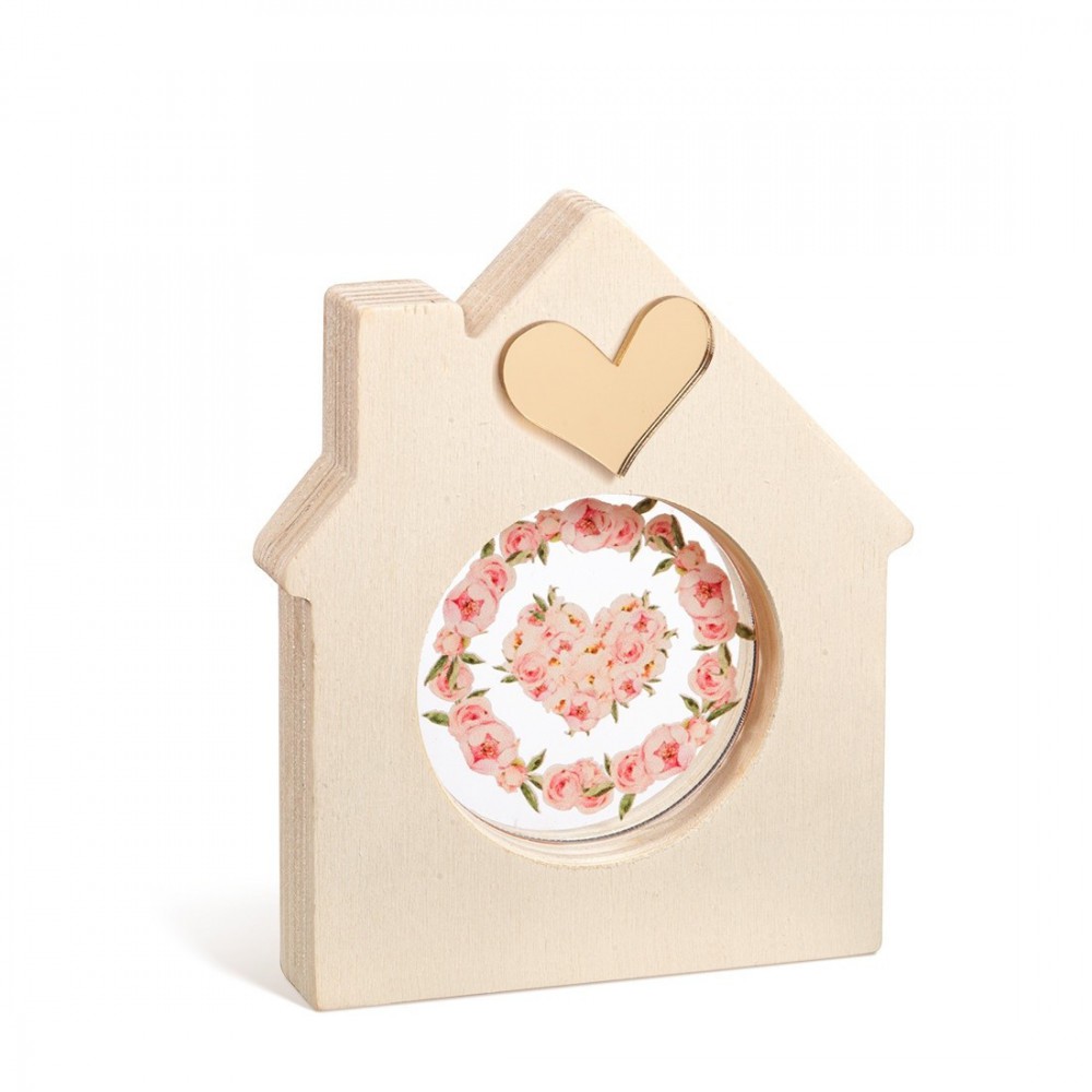 Ξύλινο Διακοσμητικό Σπιτάκι με Plexi 