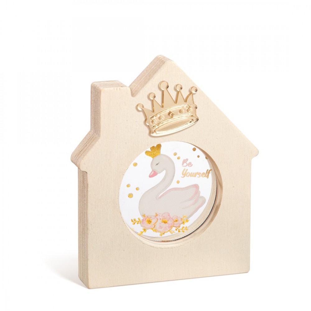 Ξύλινο Διακοσμητικό Σπιτάκι με Plexi 