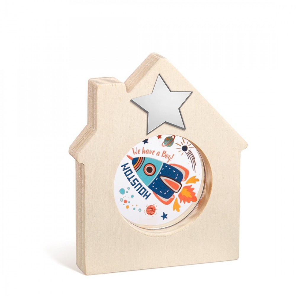 Ξύλινο Διακοσμητικό Σπιτάκι με Plexi 