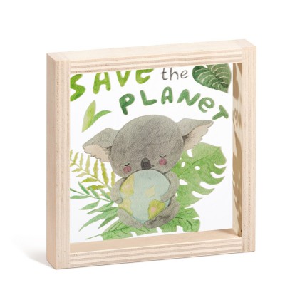 Ξύλινο Καδράκι με Plexi