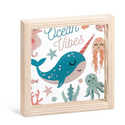 Ξύλινο Καδράκι με Plexi