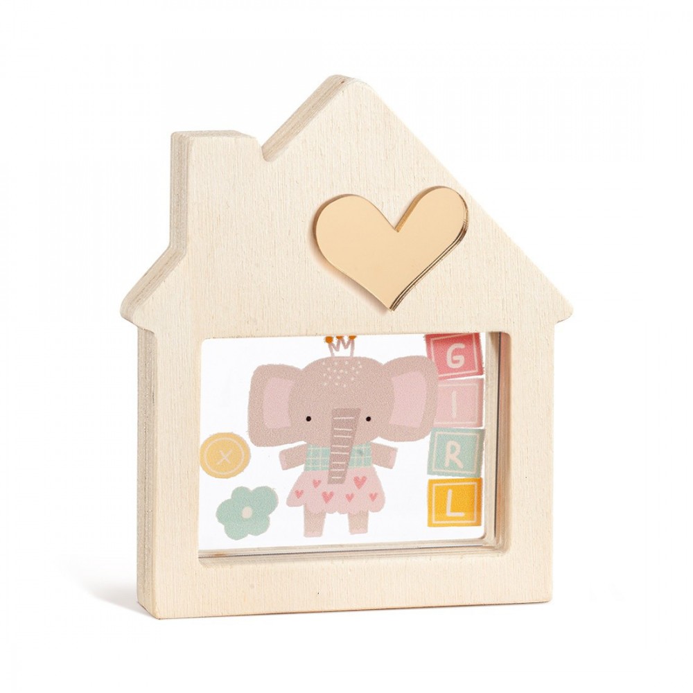 Ξύλινο Διακοσμητικό Σπιτάκι με Plexi 