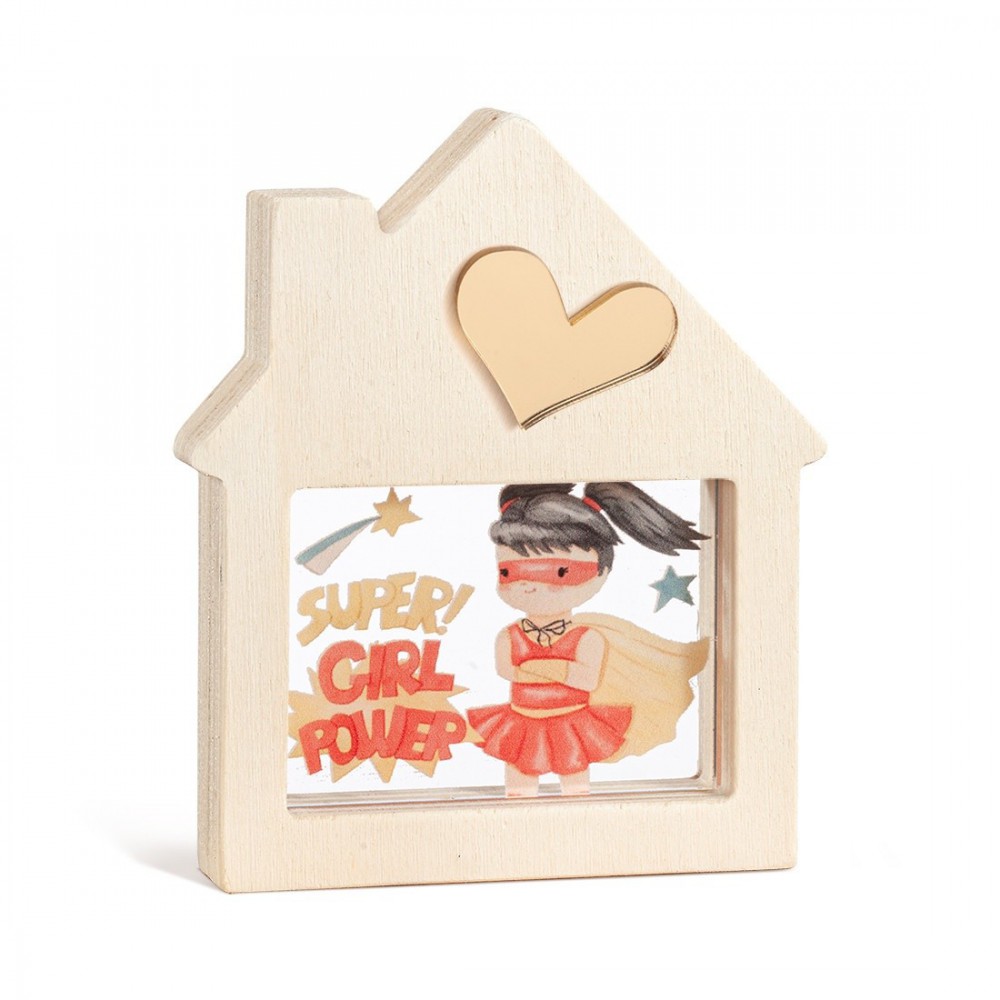 Ξύλινο Διακοσμητικό Σπιτάκι με Plexi 