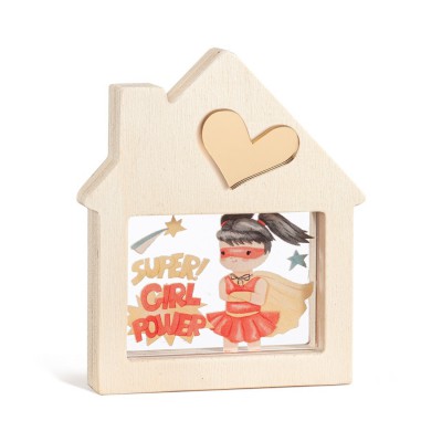 Ξύλινο Διακοσμητικό Σπιτάκι με Plexi