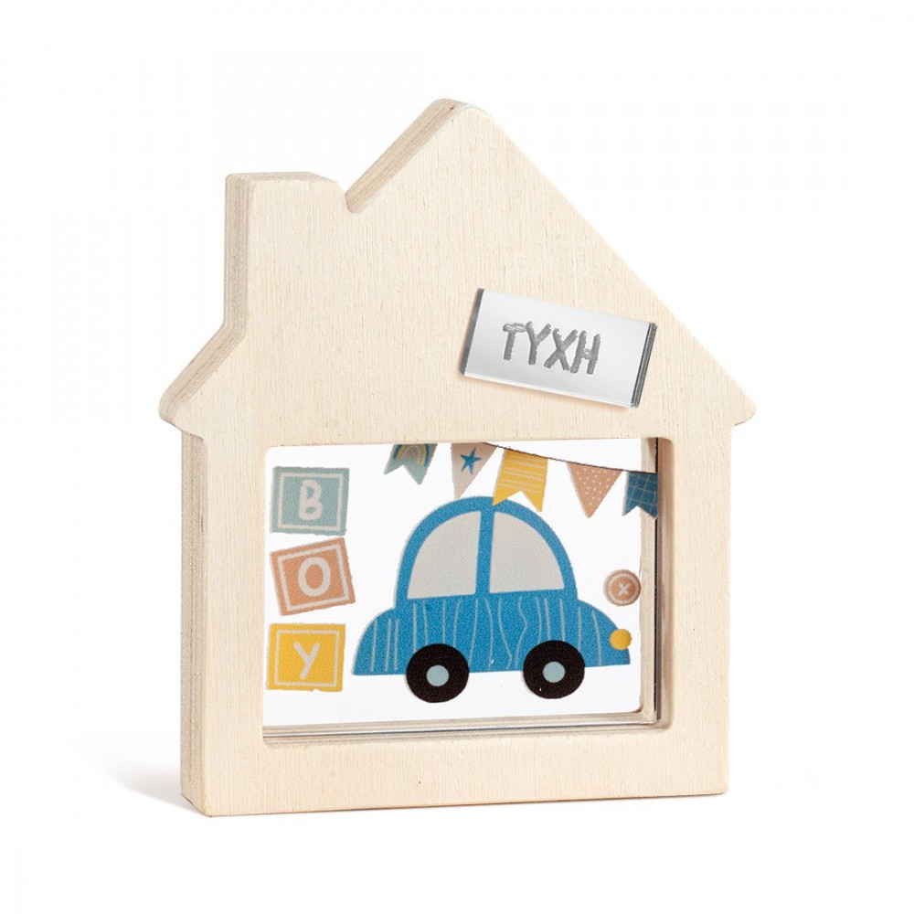 Ξύλινο Διακοσμητικό Σπιτάκι με Plexi 