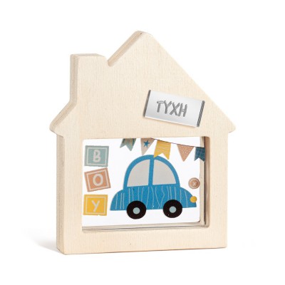 Ξύλινο Διακοσμητικό Σπιτάκι με Plexi