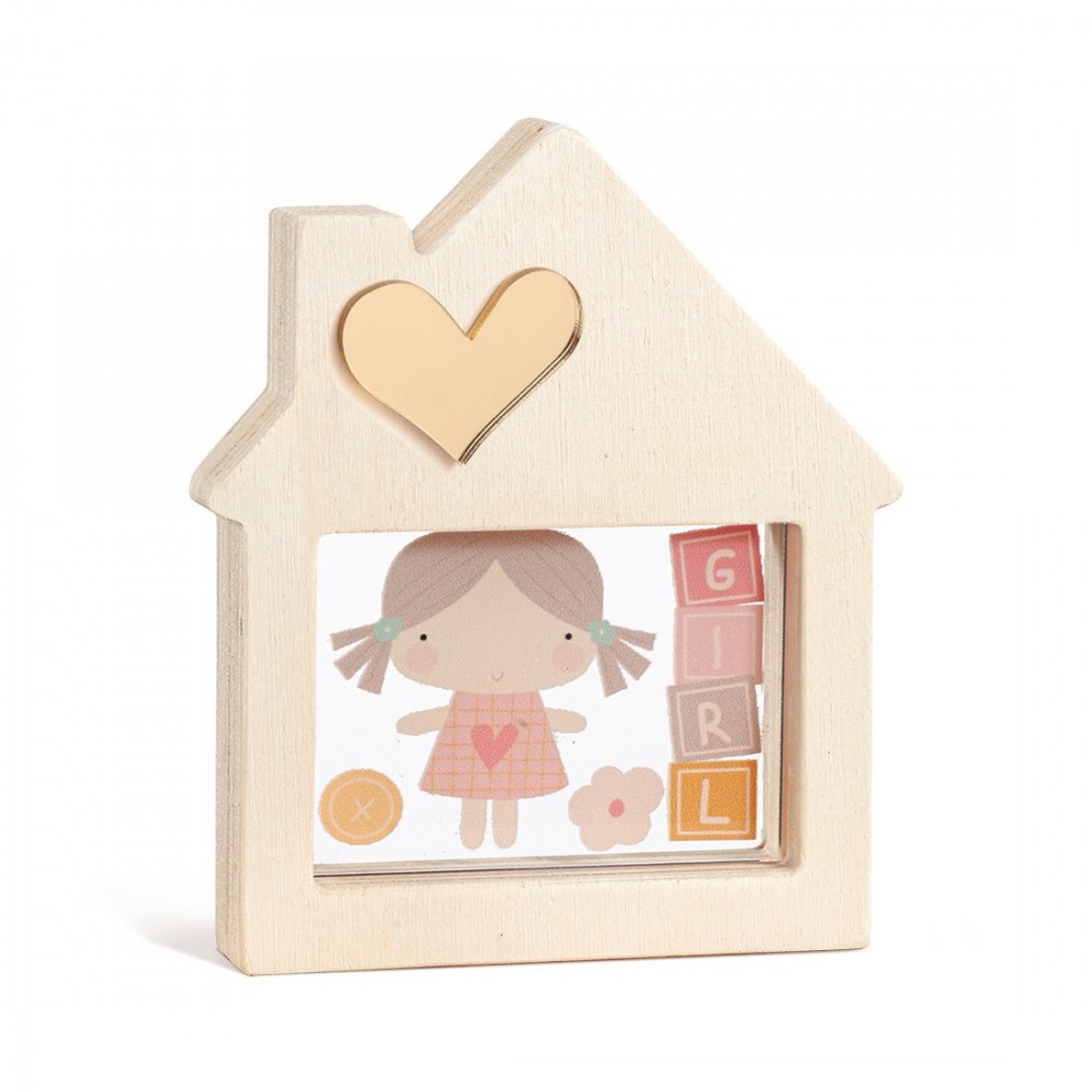 Ξύλινο Διακοσμητικό Σπιτάκι με Plexi 