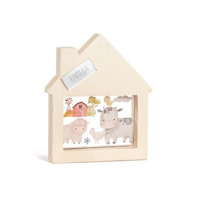 Ξύλινο Διακοσμητικό Σπιτάκι με Plexi