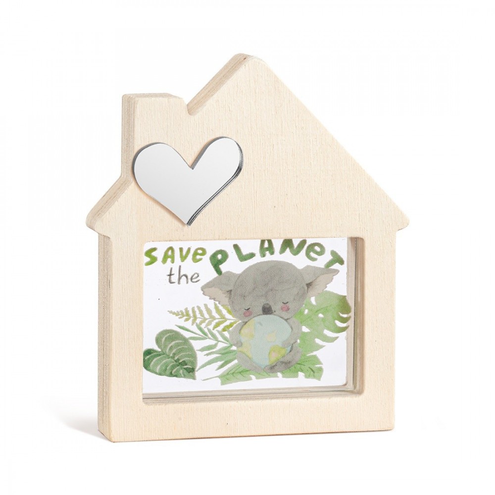 Ξύλινο Διακοσμητικό Σπιτάκι με Plexi 