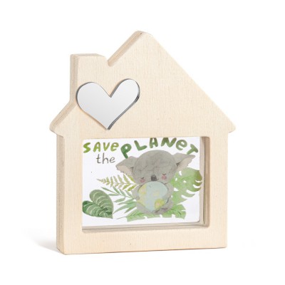 Ξύλινο Διακοσμητικό Σπιτάκι με Plexi