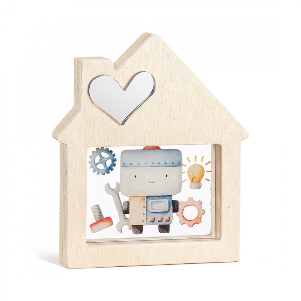 Ξύλινο Διακοσμητικό Σπιτάκι με Plexi 