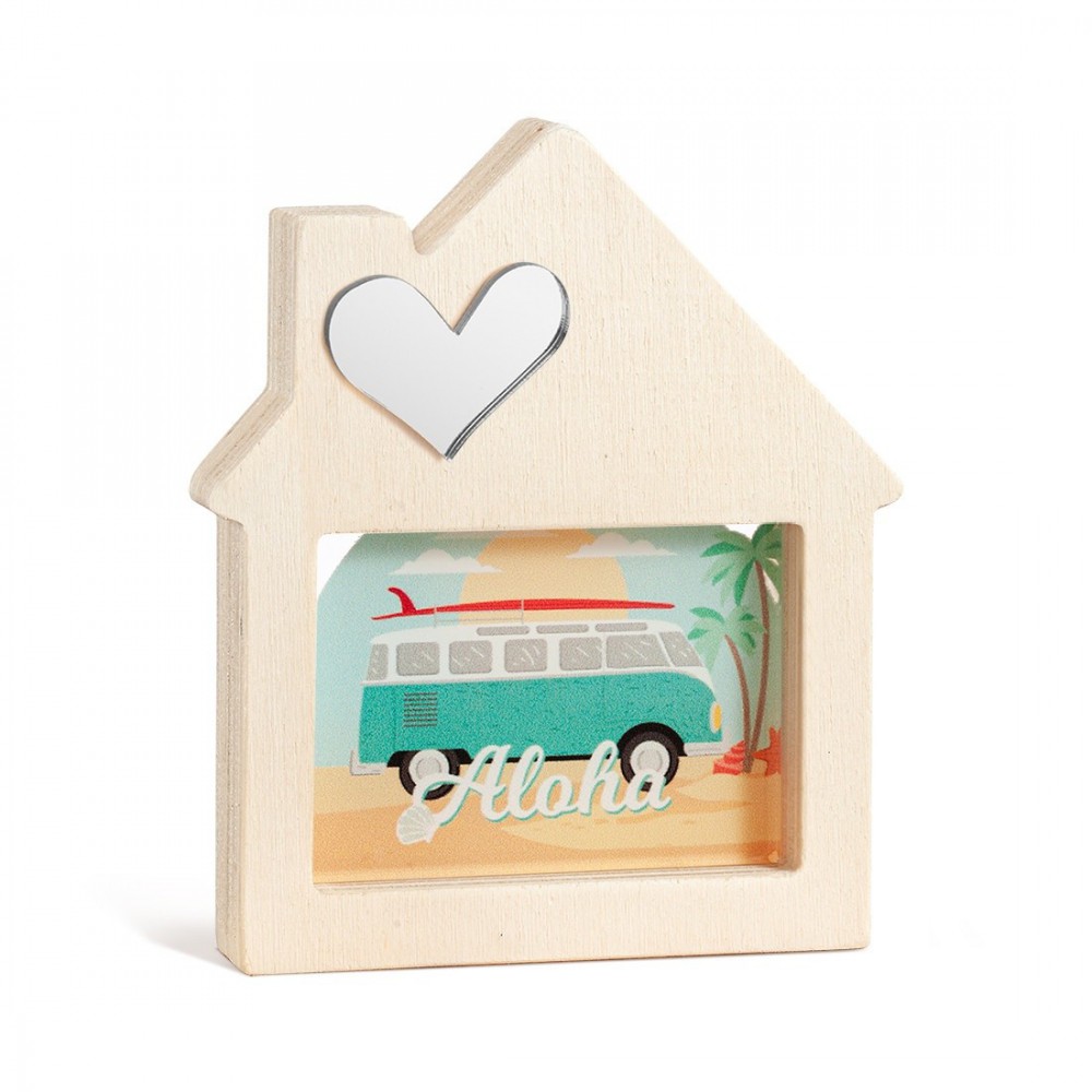 Ξύλινο Διακοσμητικό Σπιτάκι με Plexi 