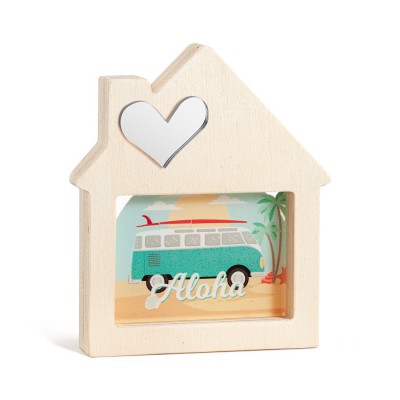 Ξύλινο Διακοσμητικό Σπιτάκι με Plexi