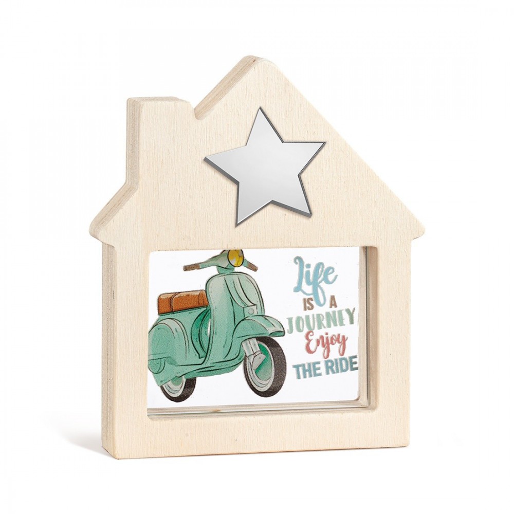 Ξύλινο Διακοσμητικό Σπιτάκι με Plexi 