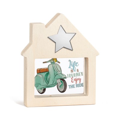 Ξύλινο Διακοσμητικό Σπιτάκι με Plexi