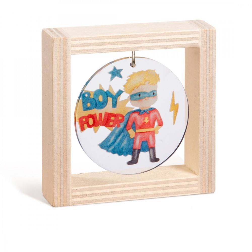 Ξύλινο καδράκι με plexiglass 