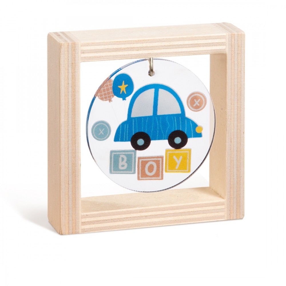 Ξύλινο καδράκι με plexiglass 