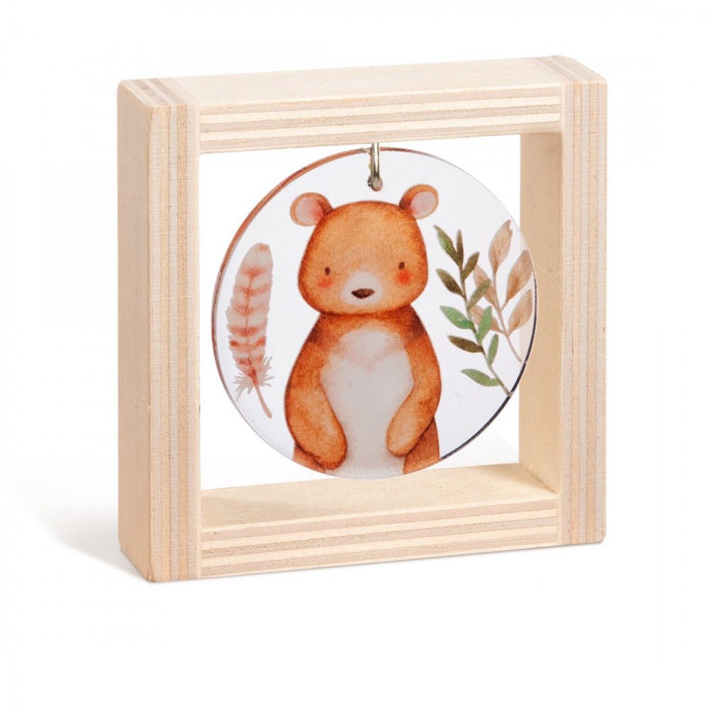 Ξύλινο καδράκι με plexiglass 