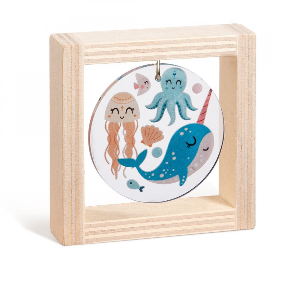 Ξύλινο καδράκι με plexiglass 