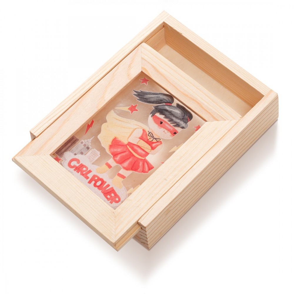 Ξύλινη Κασετίνα με κορνίζα Plexi 