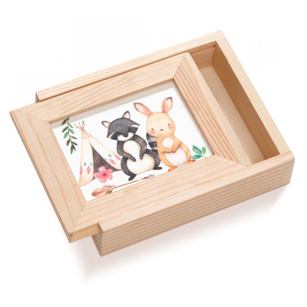 Ξύλινη Κασετίνα με κορνίζα Plexi 