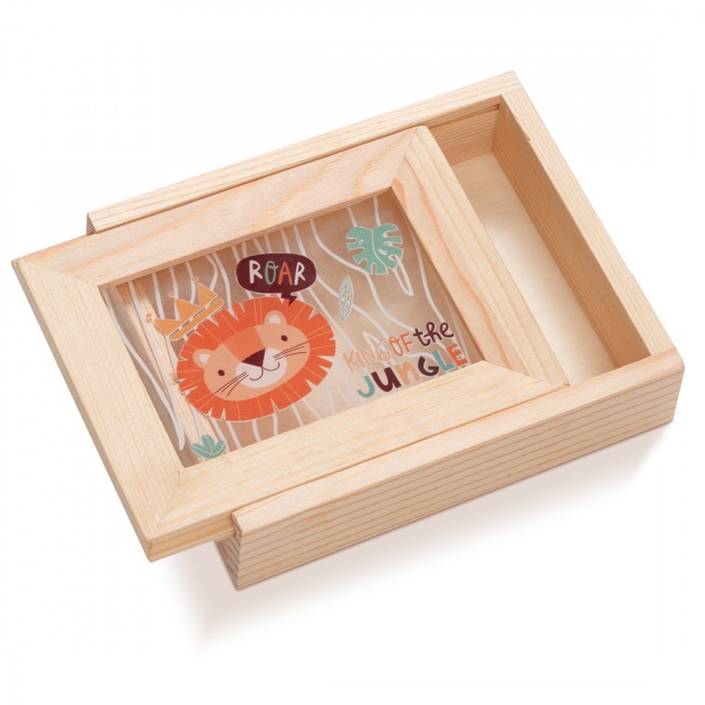 Ξύλινη Κασετίνα με κορνίζα Plexi 