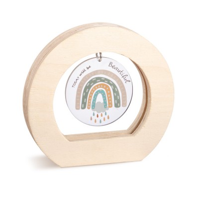 Ξύλινο Οβάλ Καδράκι με Plexi